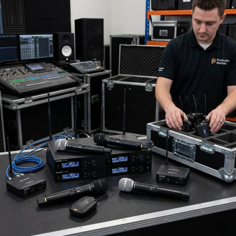 เช่าไมค์ไร้สายดิจิทัล Shure SLX-D+ พร้อม ShowLink