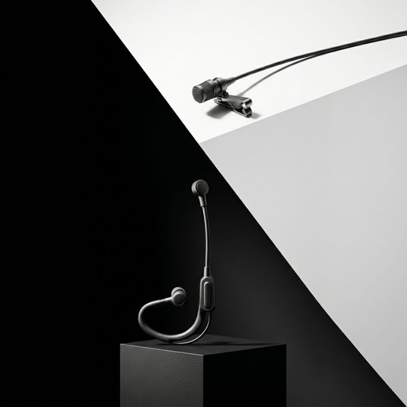 ไมค์คล้องหู vs ไมค์ติดปกเสื้อ Lavalier เลือกแบบไหนดีกว่า?